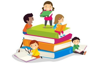 Ilustrasi   Anak-anak membaca buku di sekolah, ilustrasi gerakan literasi sekolah untuk meningkatkan minat baca dan budaya literasi