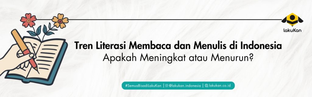 Ilustrasi Generasi muda membaca buku dan smartphone, tren literasi membaca dan menulis di Indonesia
